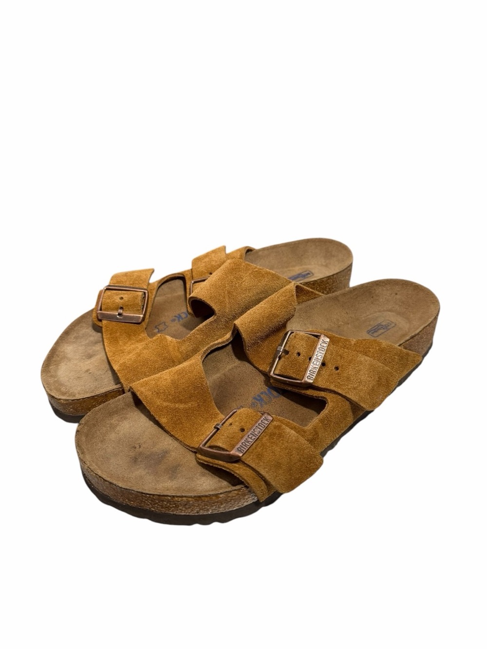 Birkenstock Arizona Soft Footbed Tan Suede Sandals - Picture 8 of 11
